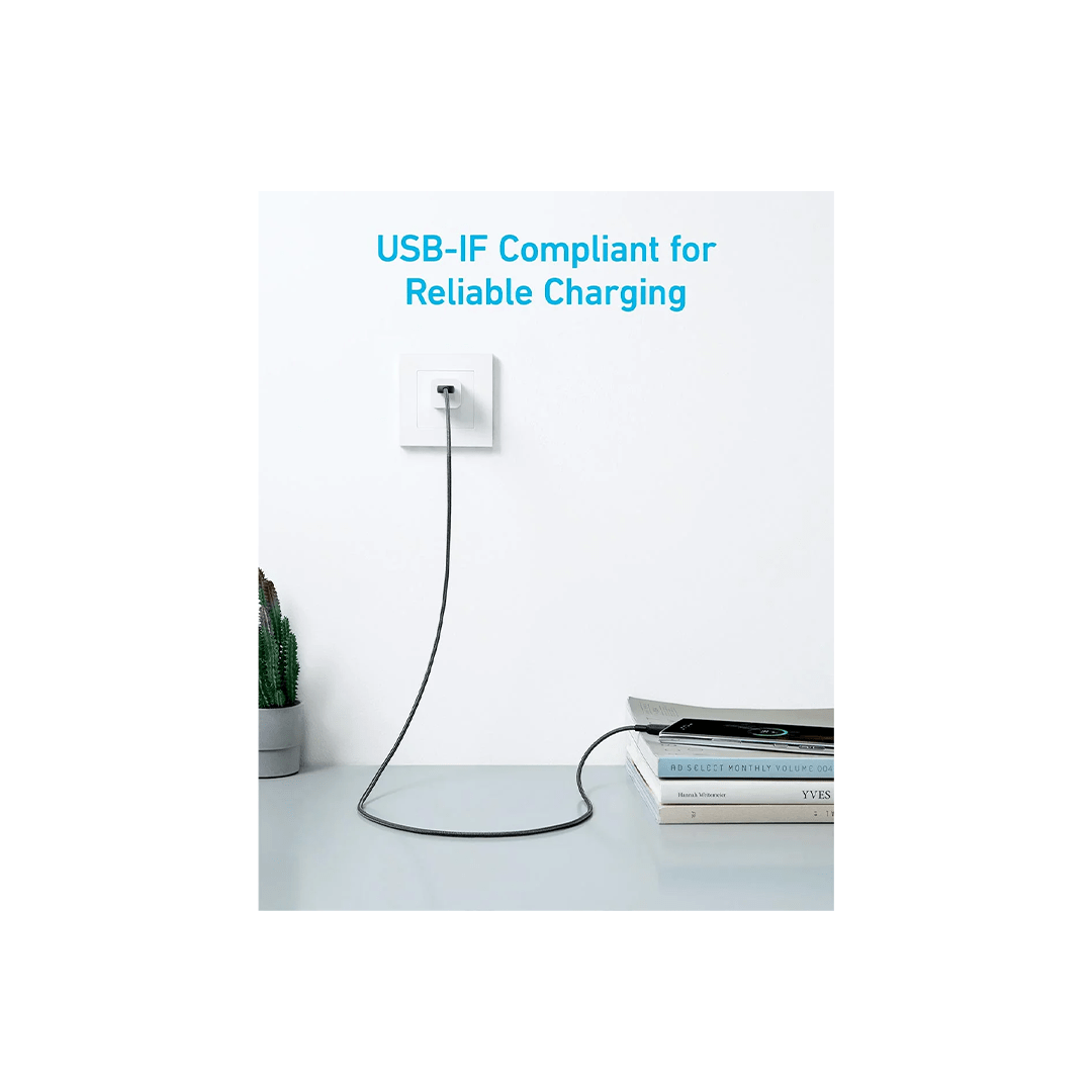 Anker 322 USB-A to USB-C 6ft Braided Cable - Black in Qatar Anker 322 USB-A to USB-C 6ft Braided Cable - Black in Qatar